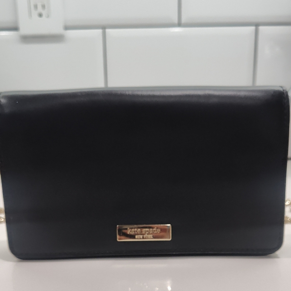 Kate Spade Black Leather Clutch